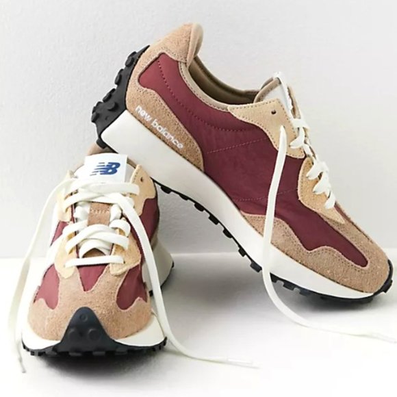 New Balance Shoes - New Balance 327 Women 12/M10.5 Unisex Casual Sneakers Shoes Driftwood Burgundy